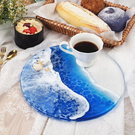 Tranquil Tides Round Serving Tray